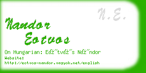 nandor eotvos business card